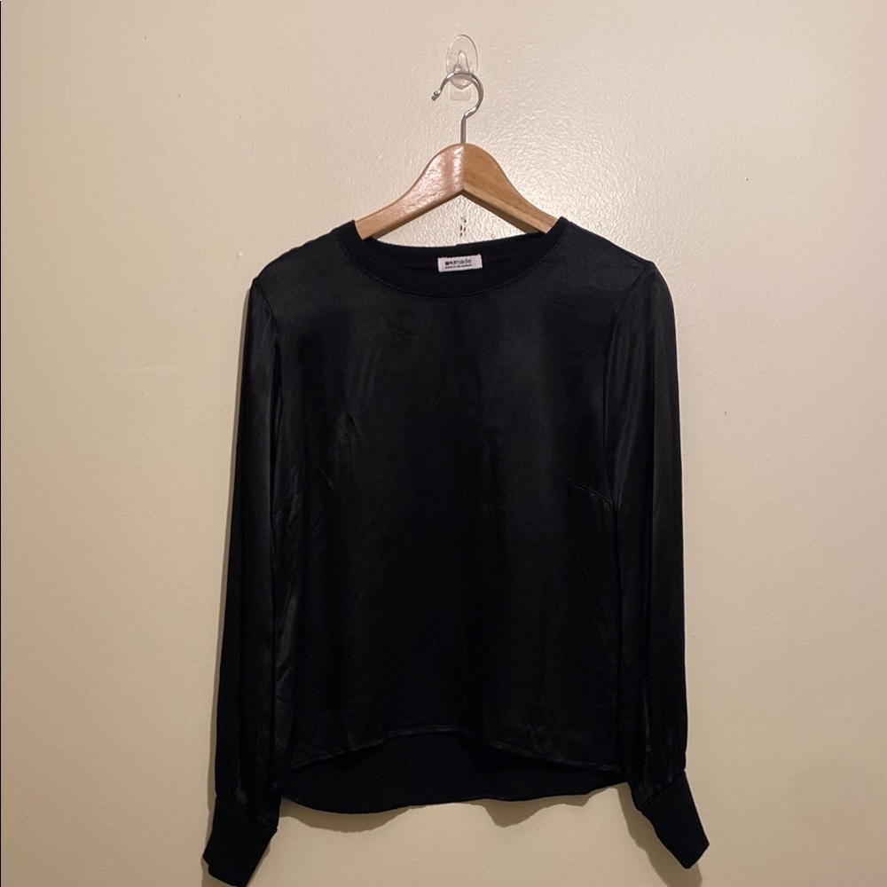 LAMADE BLACK RAYON BLOUSE. Size Xs